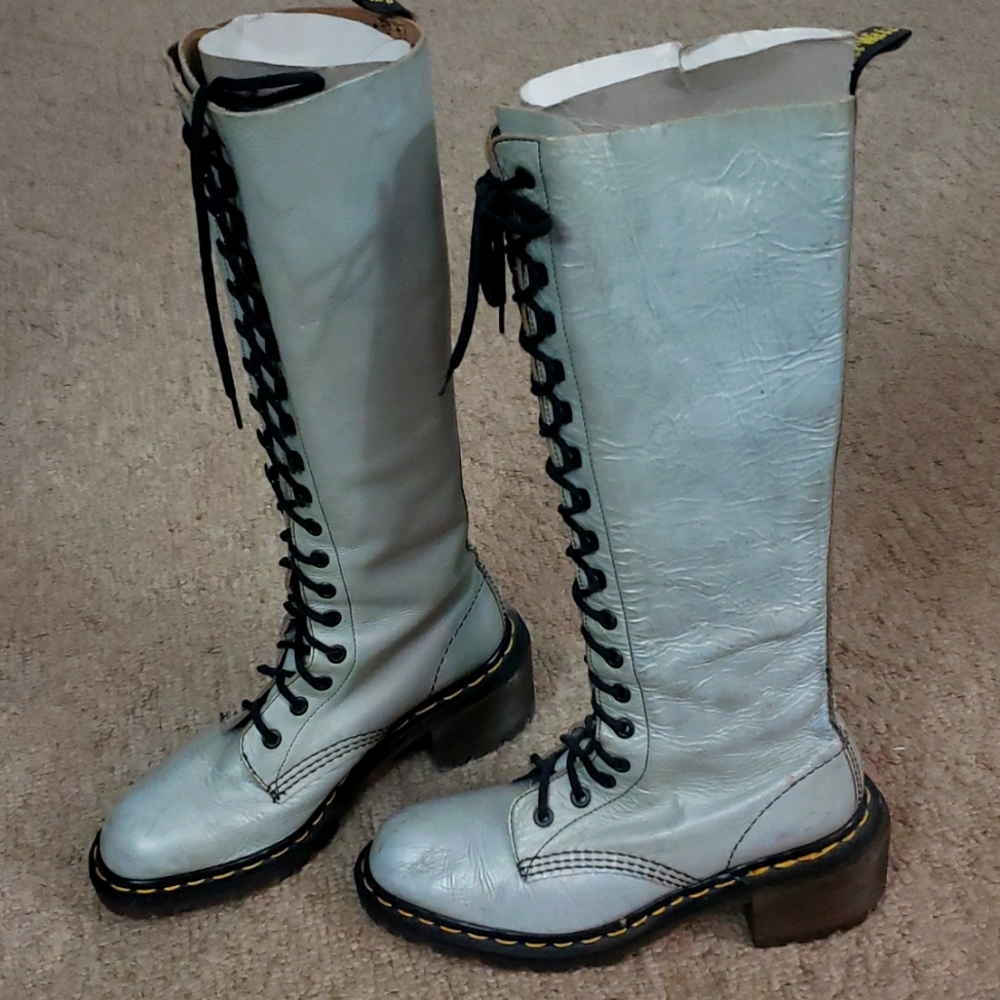 Very vintage mint green Doc Martens